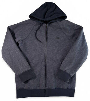 Billabong Sherpa Lined Full Zip Hoodie Jacket Gray Black Men's Large L